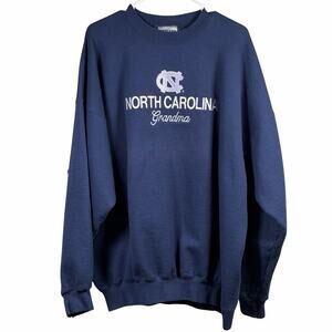 Vintage UNC Tar Heels Grandma Sweatshirt Women's 2XL Blue Crewneck